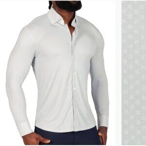 State & Liberty "The Larson" Sport Shirt - Grey & Big Dot, L, NWT